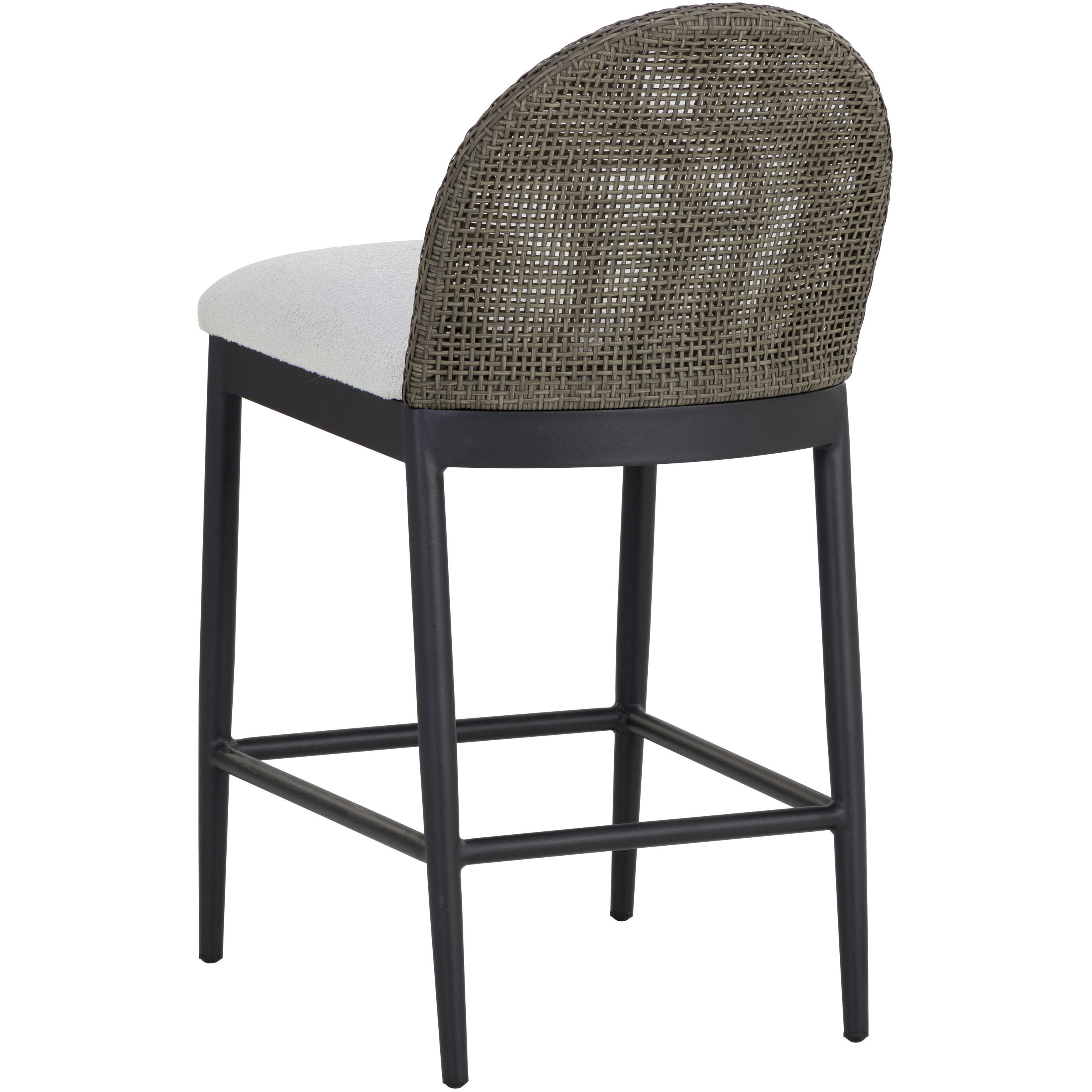 Calandri 36 inch Black / Louis Cream Outdoor Counter Stool
